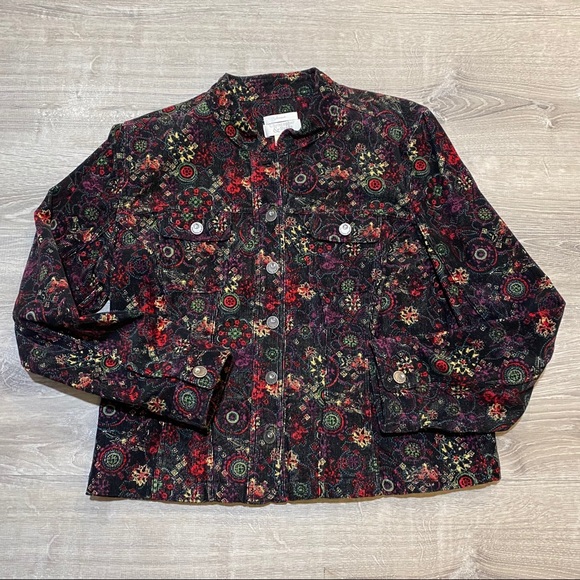 Christopher & Banks Corduroy Floral Jacket - Picture 2 of 8